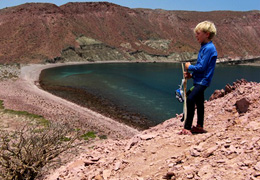Niall at the top of a short ridge hike, Isla San Francisco, Mexico