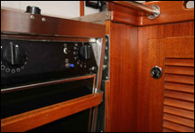 Stove lock off in Mahina Tiare galley