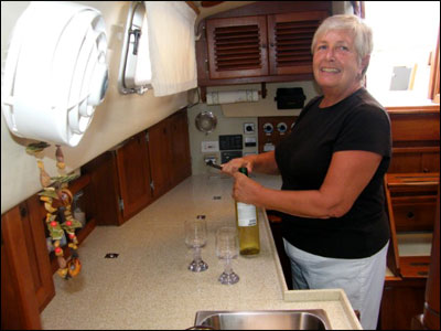 Carolyn O'Brien in her new galley